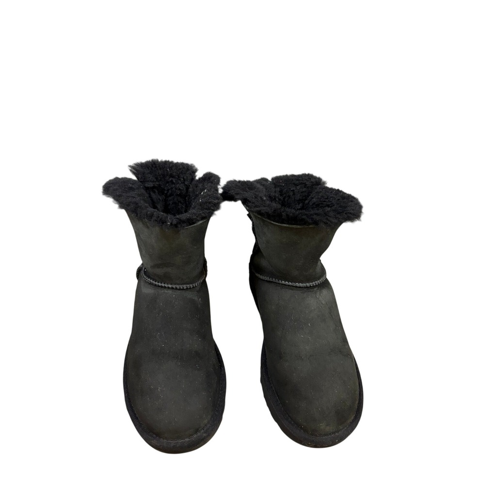 UGG Australia Bailey‎ Bow Black  Suede Sheepskin Women's Size 7